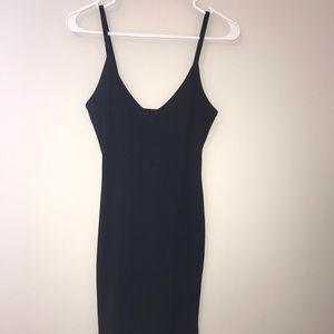 Black, tight midi dress